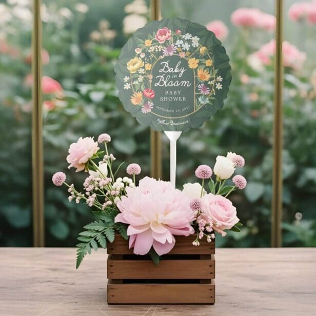 Baby in Bloom Floral Garden Greenhouse Baby Shower Balloon