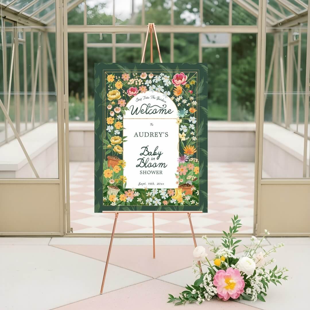 Baby in Bloom Floral Garden Greenhouse Baby Shower Foam Board
