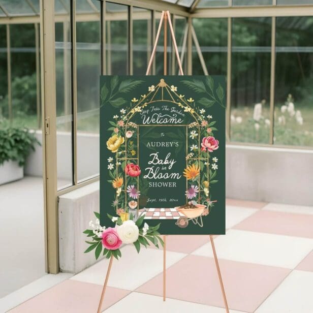 Baby in Bloom Floral Garden Greenhouse Baby Shower Foam Board