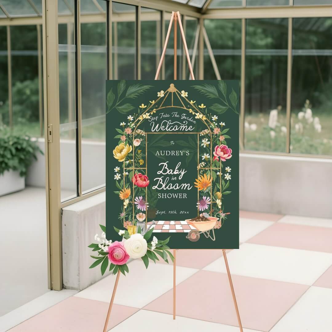Baby in Bloom Floral Garden Greenhouse Baby Shower Foam Board