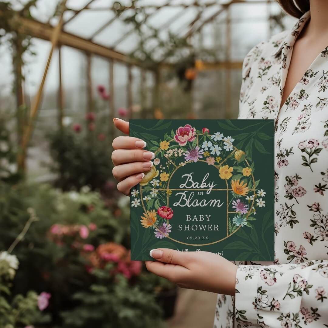 Baby in Bloom Floral Garden Greenhouse Baby Shower Guest Book