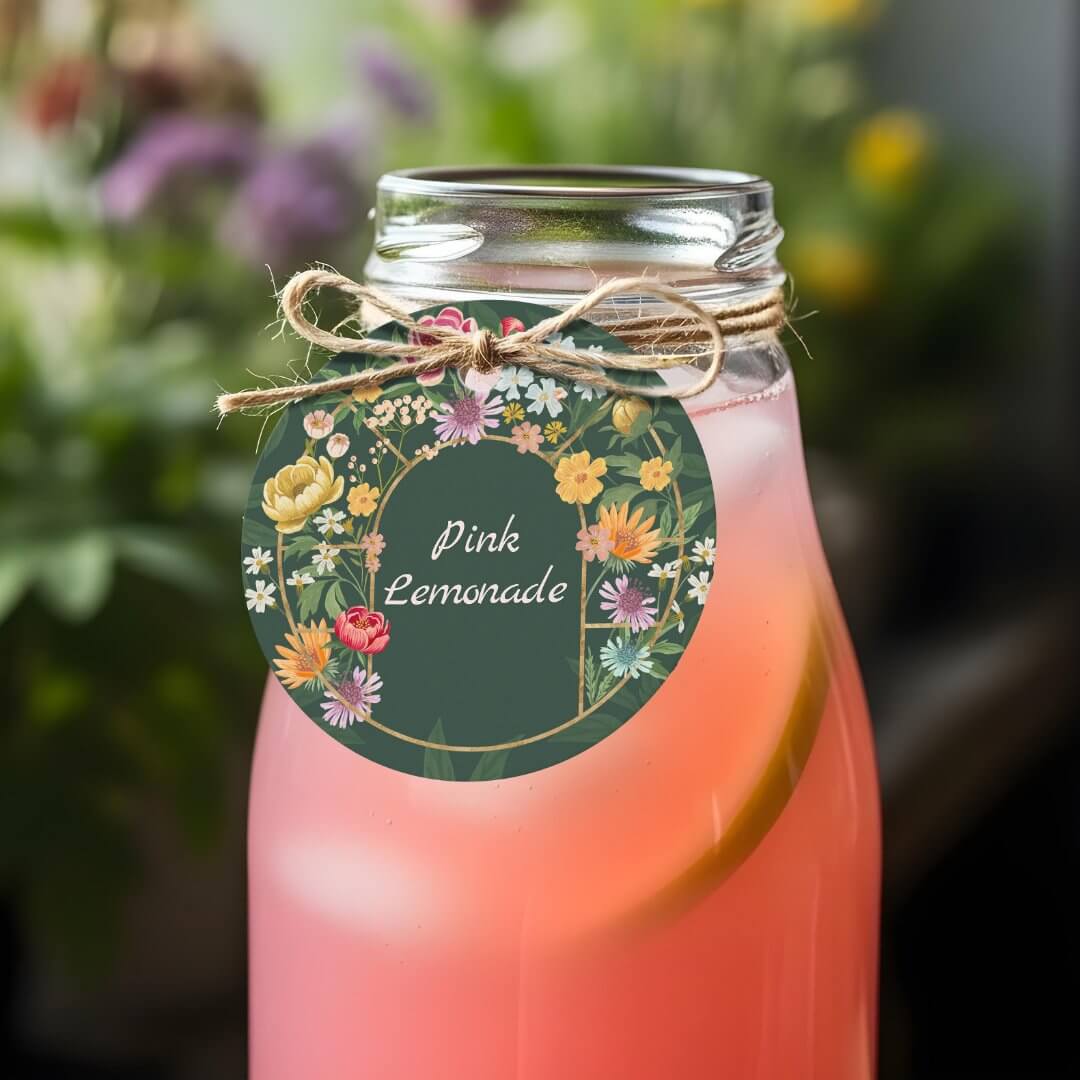 Baby in Bloom Floral Garden Party Mimosa Bar Juice Favor Tags