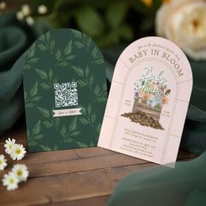 Baby in Bloom Floral Wood Crate Garden Baby Shower Invitation
