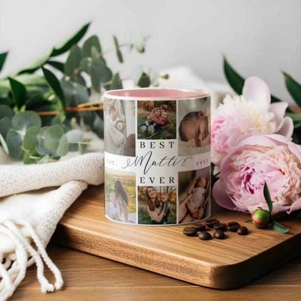 Best Mutti Ever Mothers Day Photo Collage Keepsake Two-Tone Coffee Mug