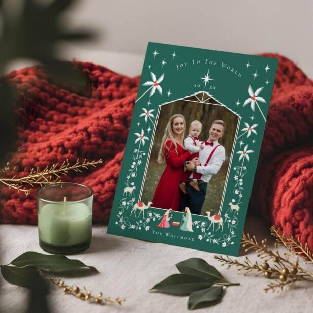 Christmas Religious Nativity Scene Family Photo Holiday Card