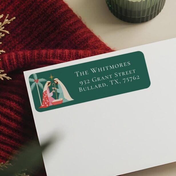 Christmas Religious Nativity Star Of Bethlehem Address Label