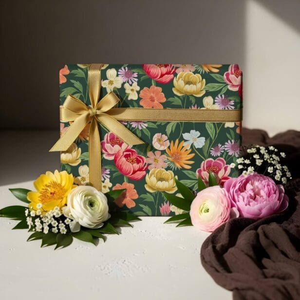 Elegant Blooming Floral Botanical Garden Girly Wrapping Paper