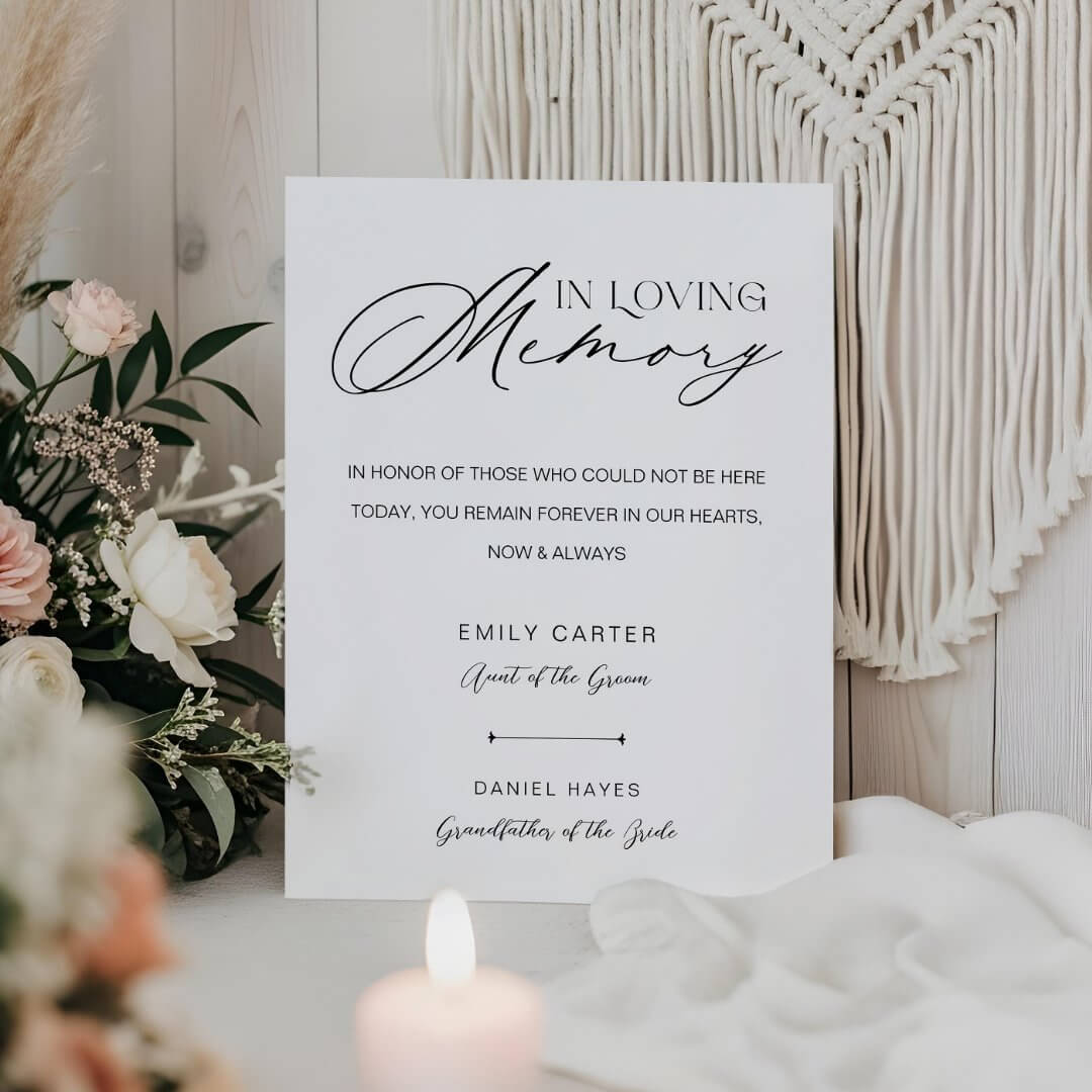 In Loving Memory Minimal Modern Wedding Memorial Foam Board