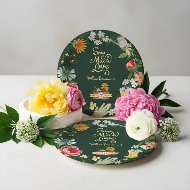 Sow Much Love Baby in Bloom Garden Baby Shower Paper Plates