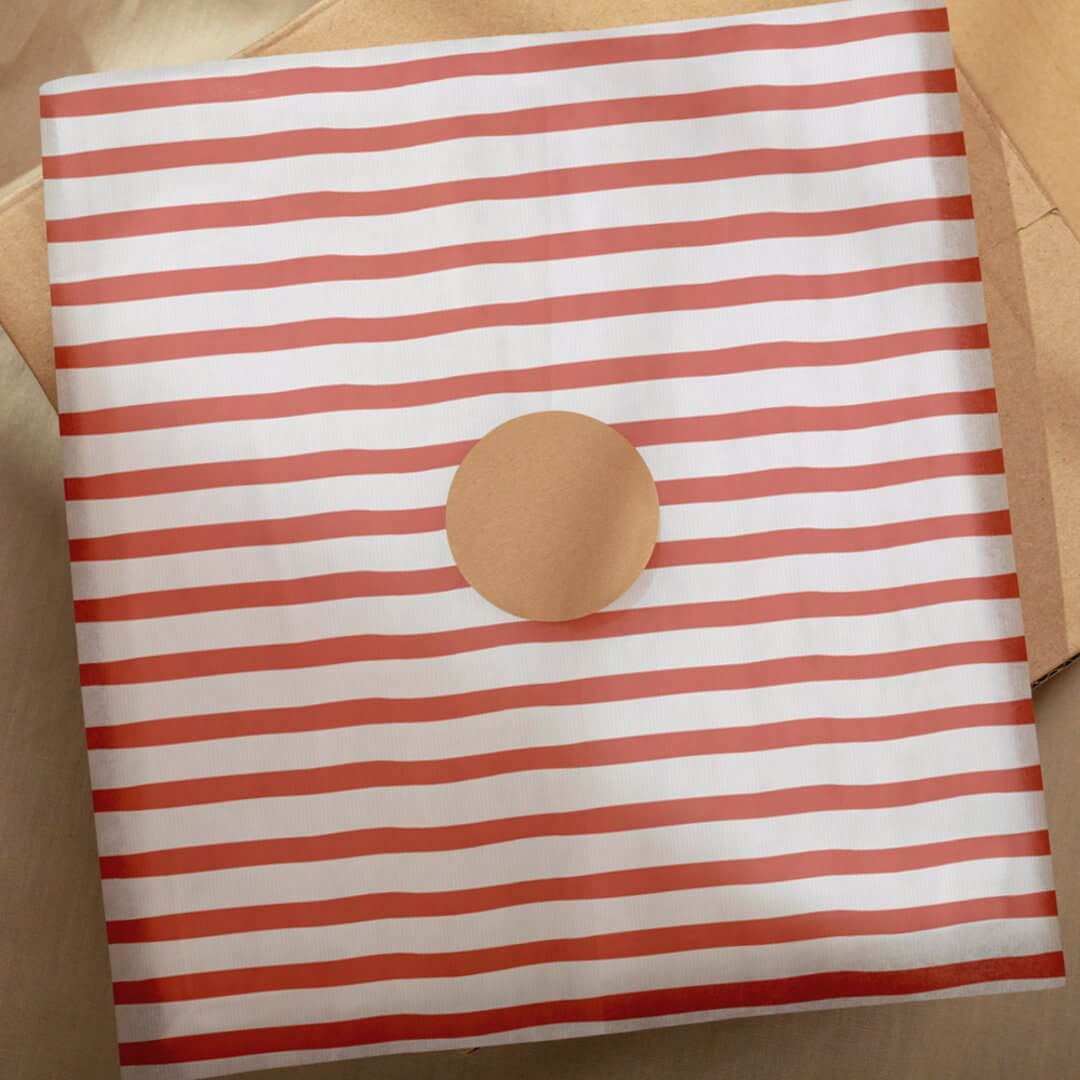 Wavy Modern Minimal Red & White Stripe Pattern Tissue Paper