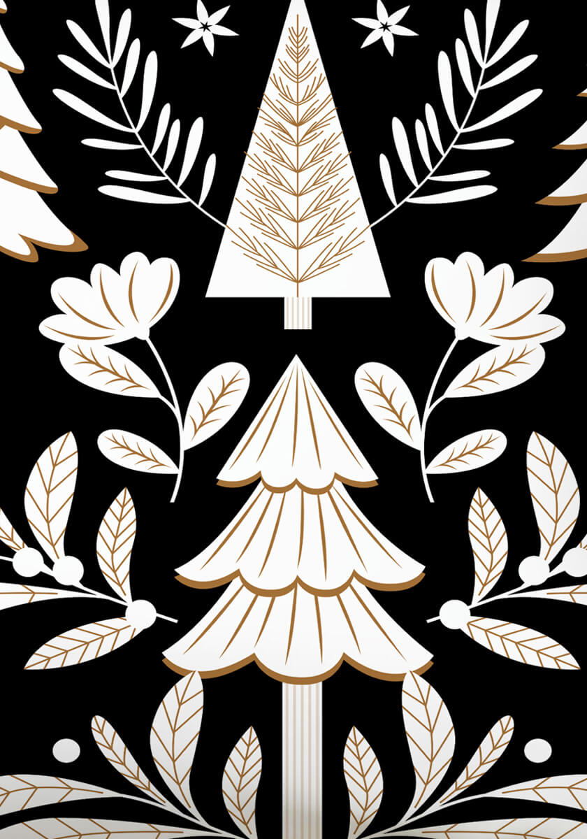 Gilded Evergreen Trees Christmas Collection Inspiration By Moodthology Papery1