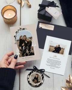 Gilded Evergreen Trees Christmas Cards, Ornaments, Wrapping & Decor Collection By Moodthology Papery