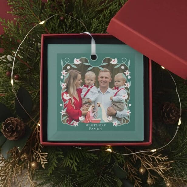 Christmas Religious Nativity Scene Photo Keepsake Glass Ornament
