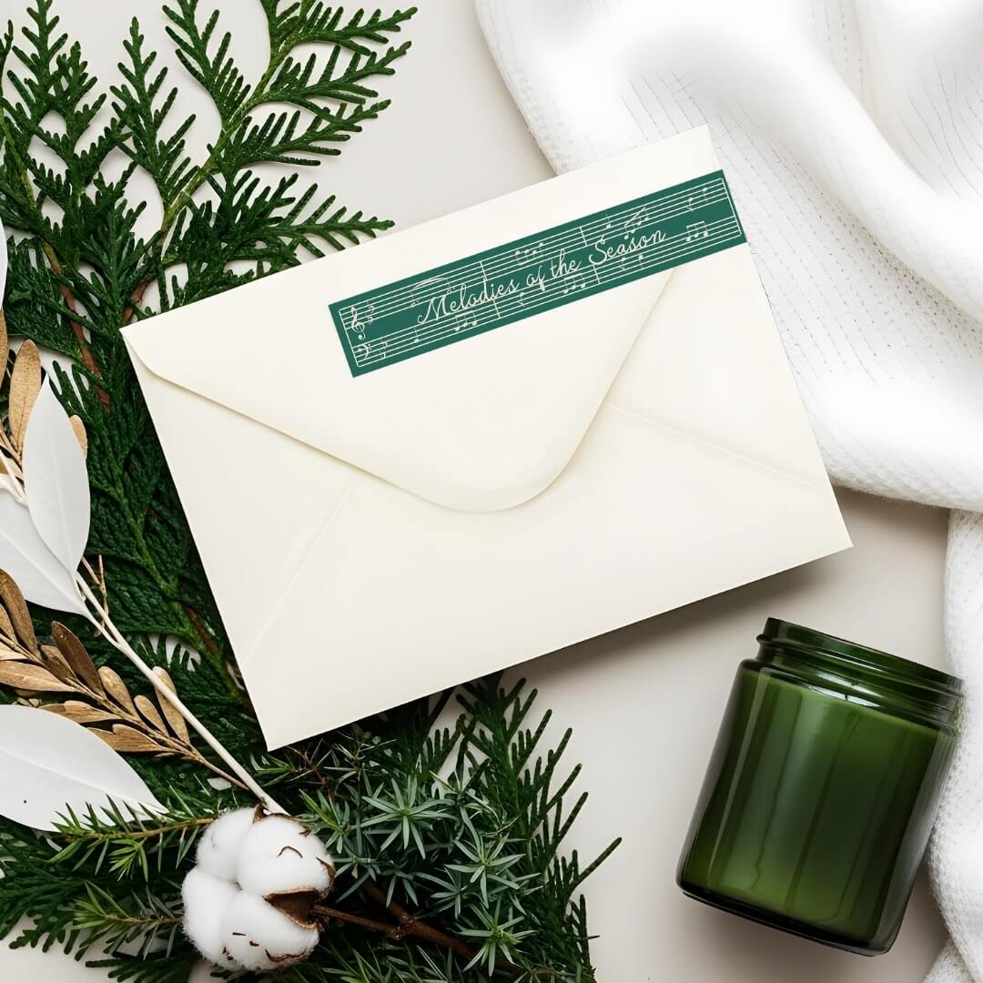 Elegant Fa La La Carol Vintage Sheet Music Family Green Wrap Around Label