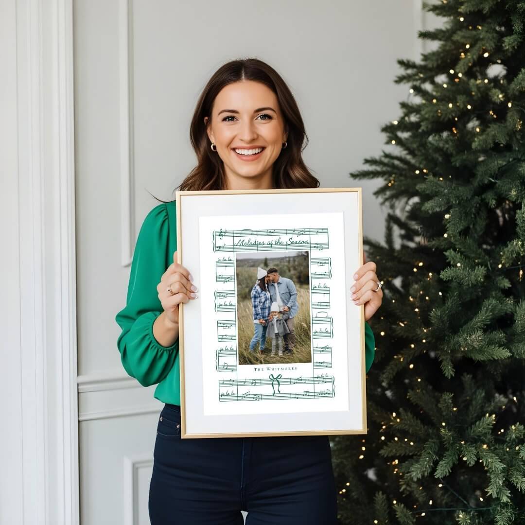 Fa La La Bow Vintage Sheet Music Note Family Photo Poster