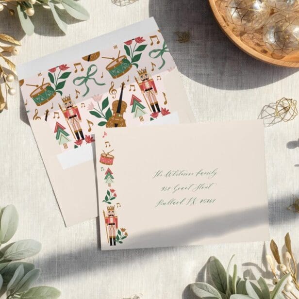 Modern Nutcracker Christmas Ballet Festive Music Envelope