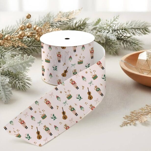 Modern Nutcracker Christmas Bow Ribbon Pattern