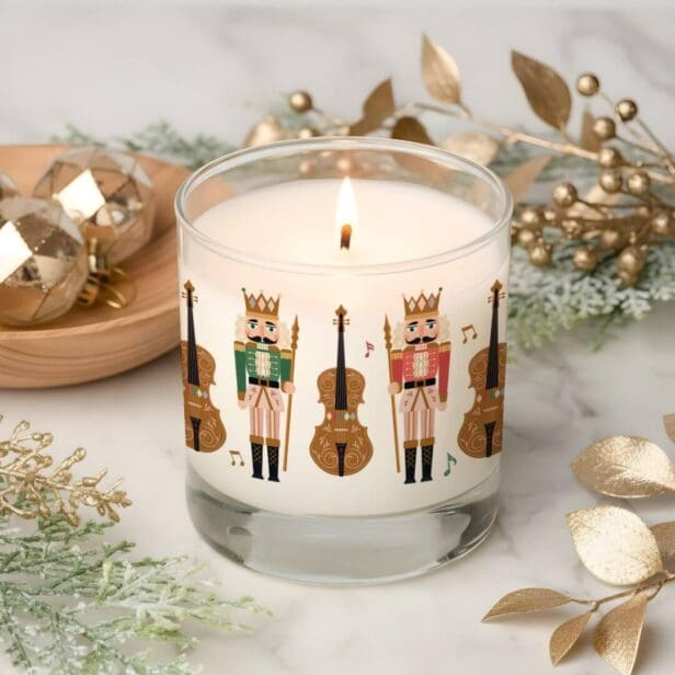 Whimsical Christmas Nutcracker Ballet Violin Music Scented Candle