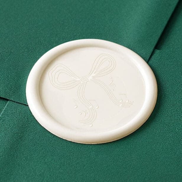 Whimsical Hand drawn Bow Music Notes Christmas Wax Seal Sticker