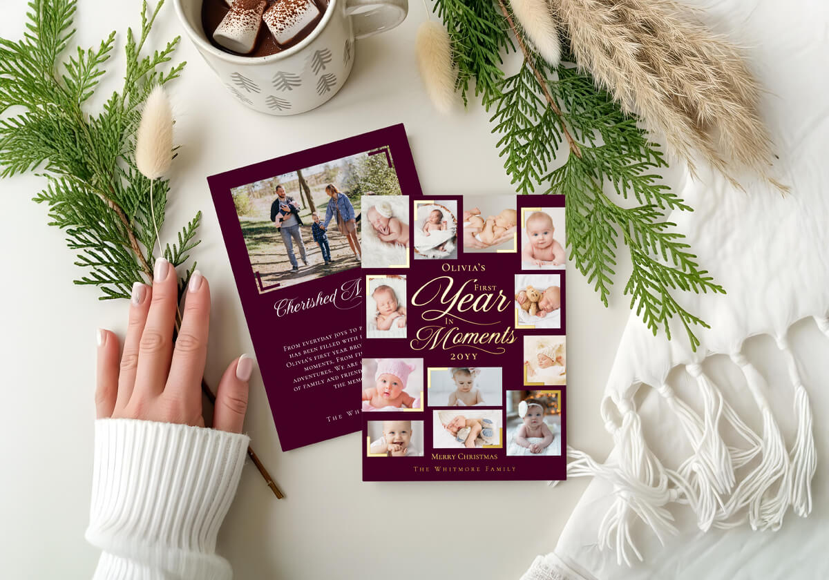year in Review Christmas Cards Multi-Photo Holiday Cards By Moodthology