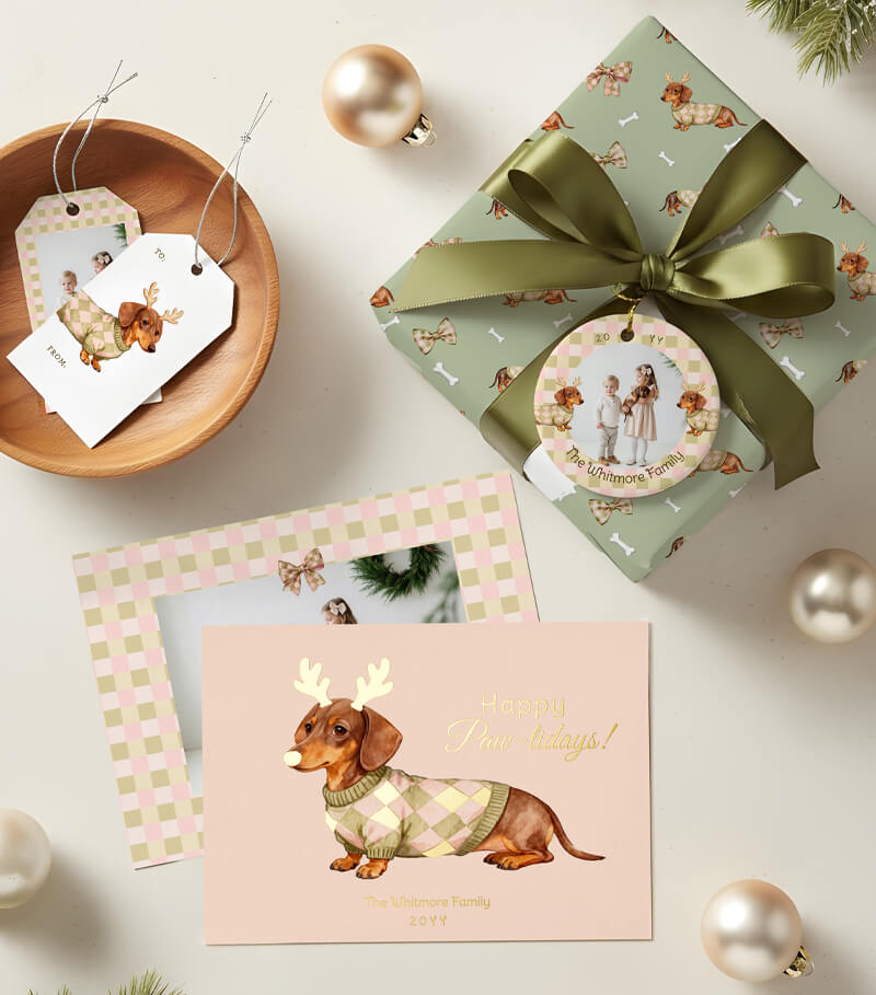 Cutest Dachshund Dog Christmas Collection Design By Moodthology Papery