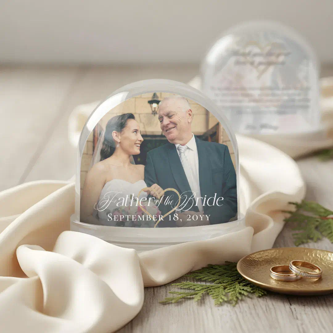 Elegant Father of the Bride Photo Memory Keepsake Snow Globe
