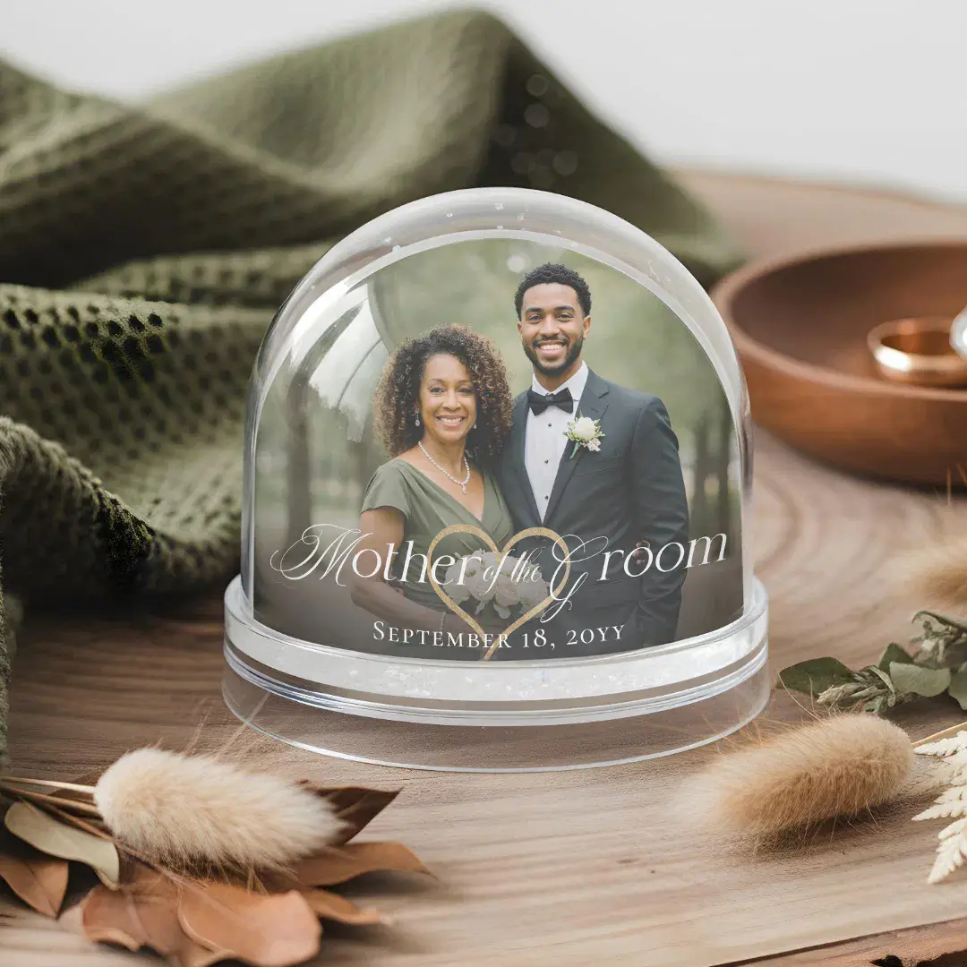 Elegant Mother of the Groom Photo Memory Keepsake Snow Globe