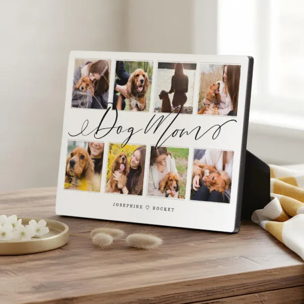 Gift for Dog Mom | Family Photo Keepsake Collage Plaque