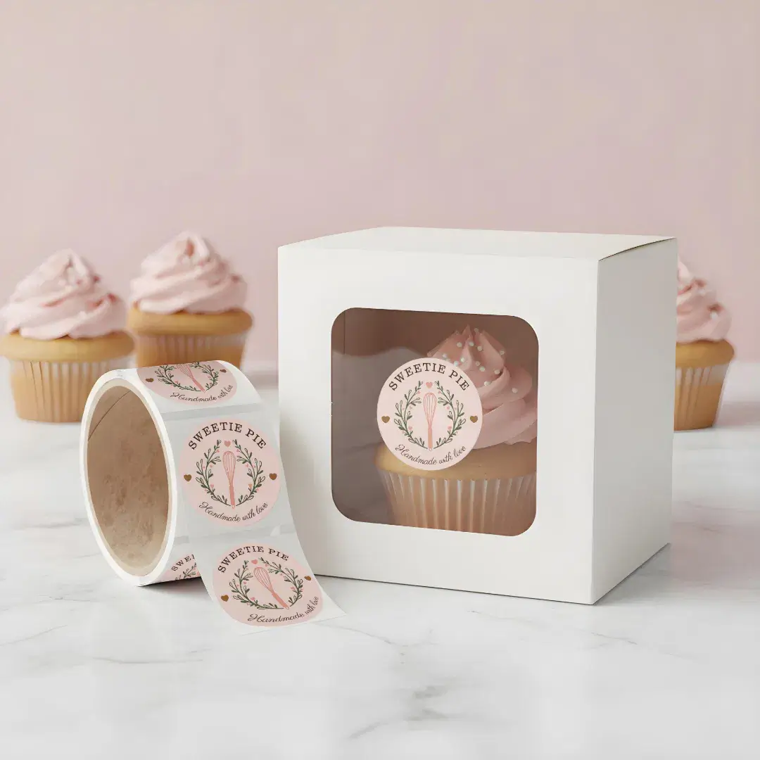 Handmade With Love Bakery Whisk Logo Classic Round Classic Round Sticker