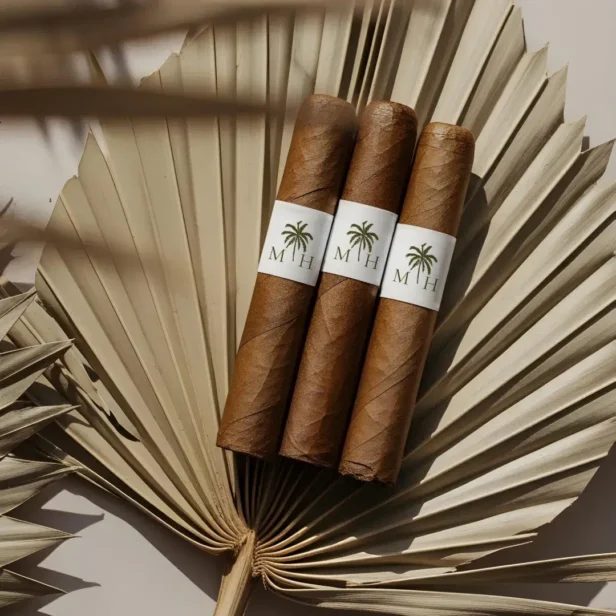 Minimal Tropical Palm Tree Monogram Cigar Bands Label