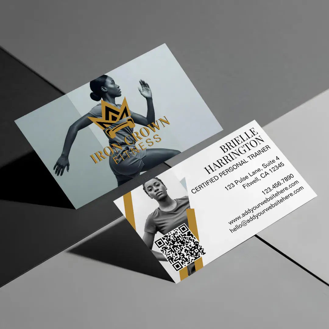 Royal Crown Trendy Fitness Personal Trainer Photo Business Card