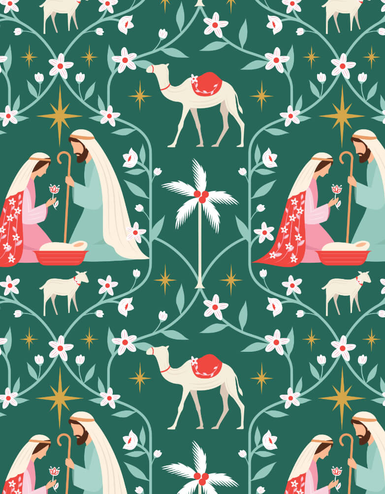 Christmas Religious Nativity Star of Bethlehem Wrapping Paper