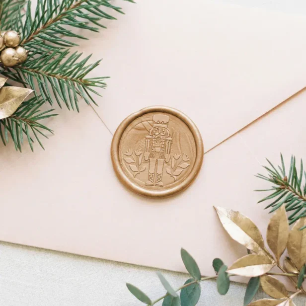 Elegant Floral Christmas Musical Nutcracker Ballet Wax Seal Sticker