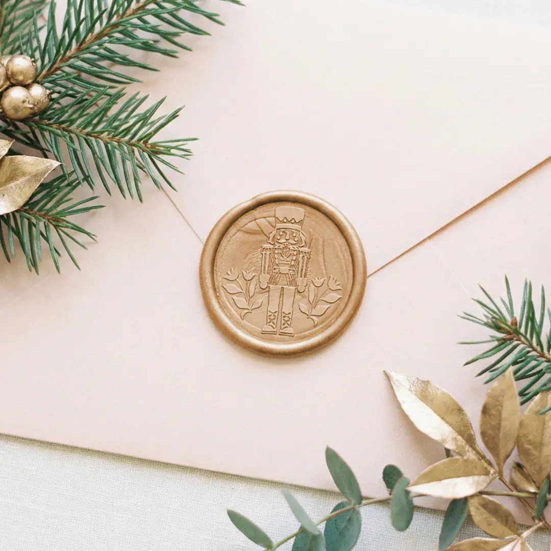 Elegant Floral Christmas Musical Nutcracker Ballet Wax Seal Sticker