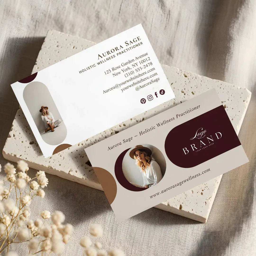 Elegant Minimal Holistic Celestial Moon Photo Luxe Business Card