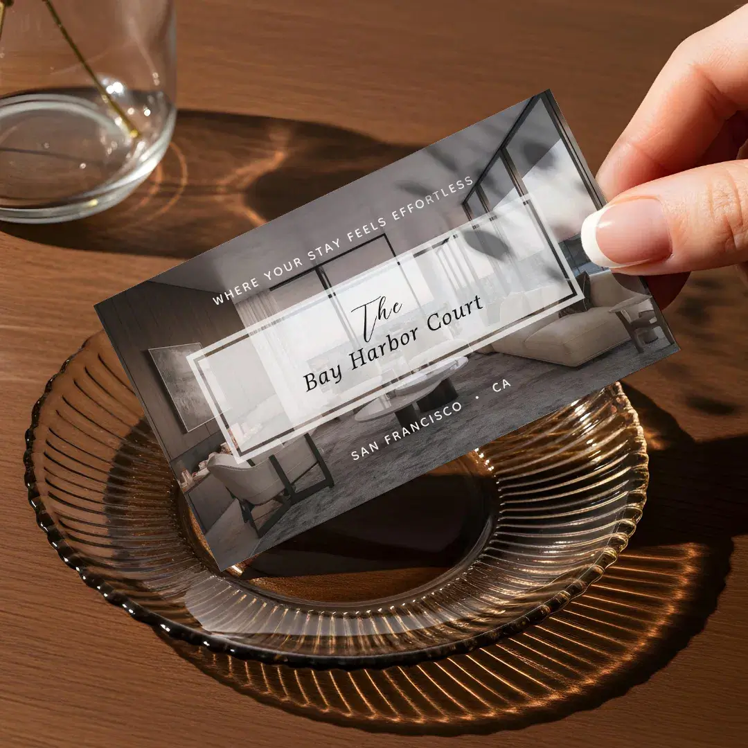 Elegant Short Term Rental Property Manager Photo Business Card