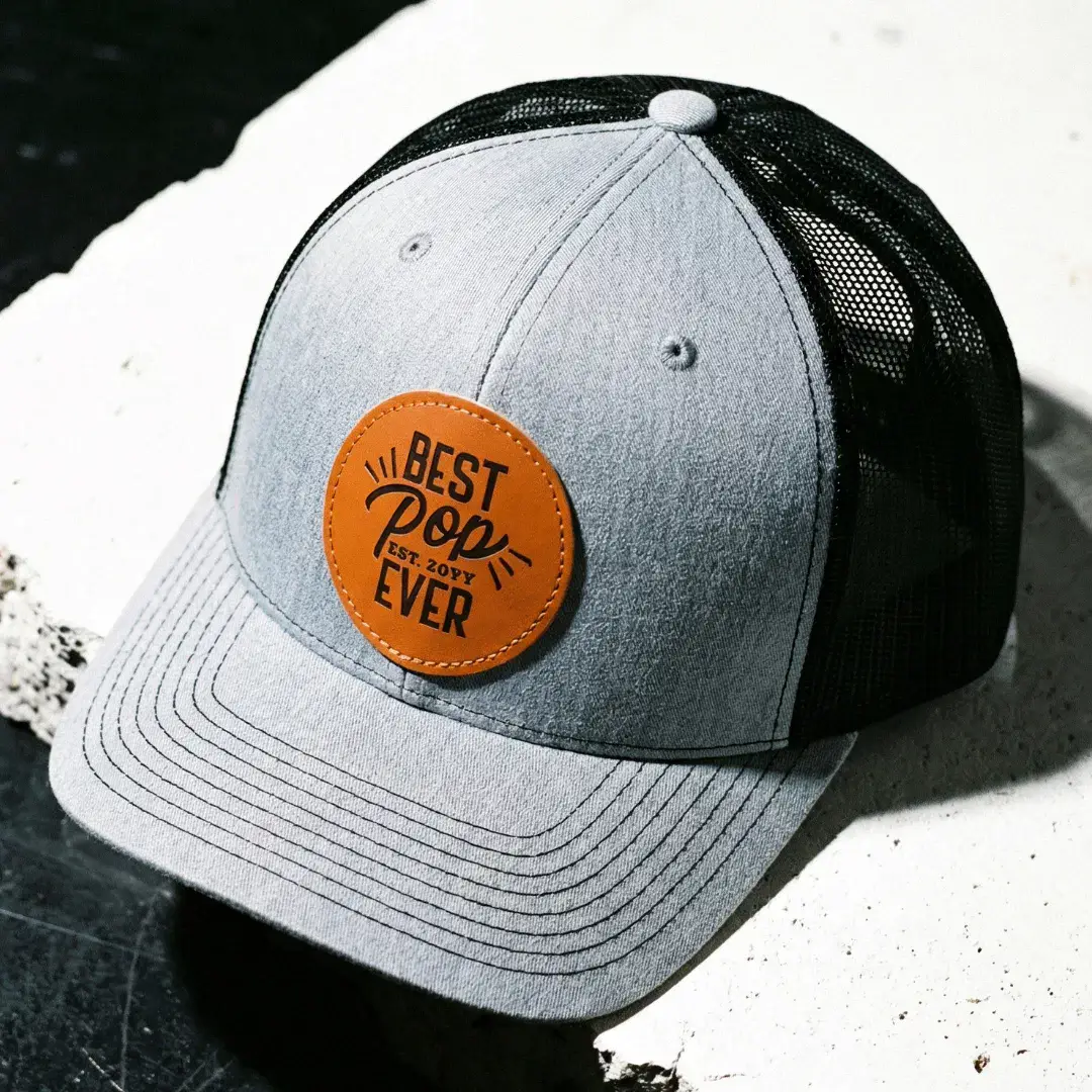 Happy Father's Day Gift for Best Pop Ever Year Leather Patch Hat