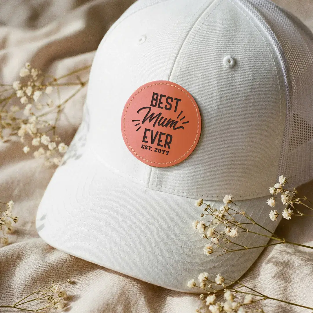 Happy Mother's Day Gift for Best Mum Ever Year Leather Patch Hat