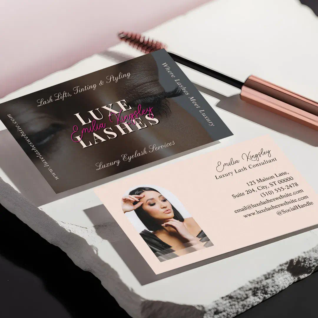 Luxury Eyelash Beauty Lash Professional Black Pink Business Card