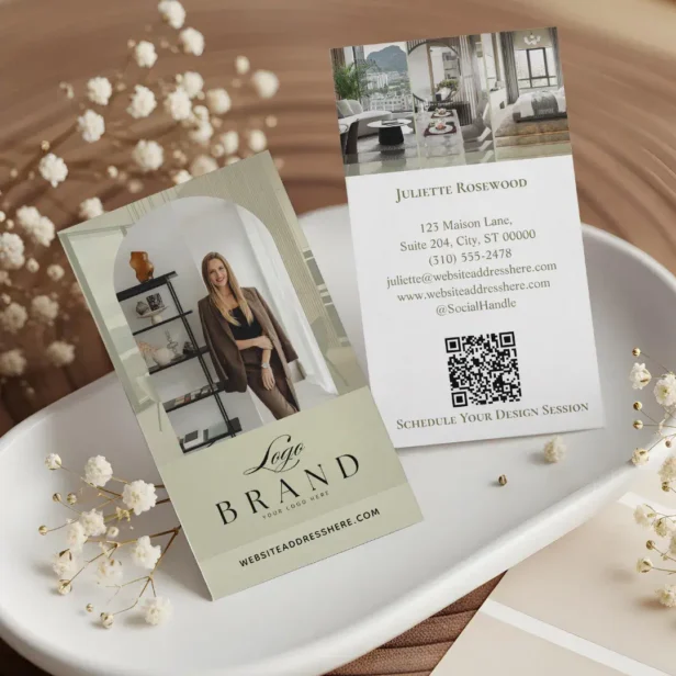 Modern Professional Photo Arch Photo Galley Logo Green Business Card