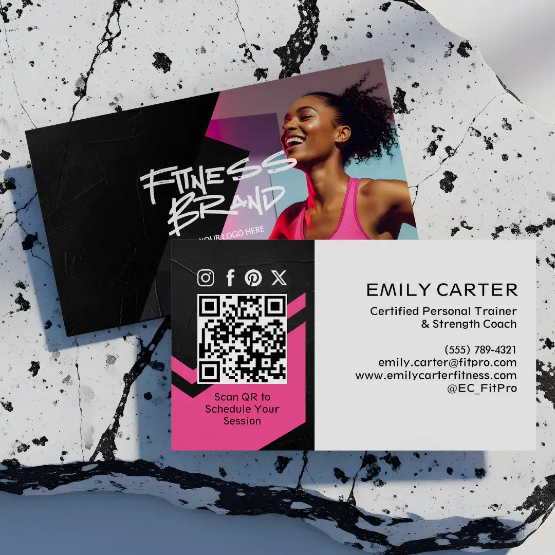 Modern Trendy Sporty Fitness Personal Trainer Business Card