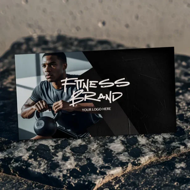 Modern Trendy Sporty Fitness Personal Trainer Edgy Business Card