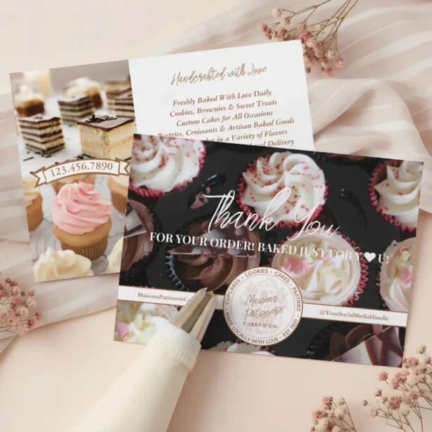 Cupcake Bakery Business Photo Thank You for Order