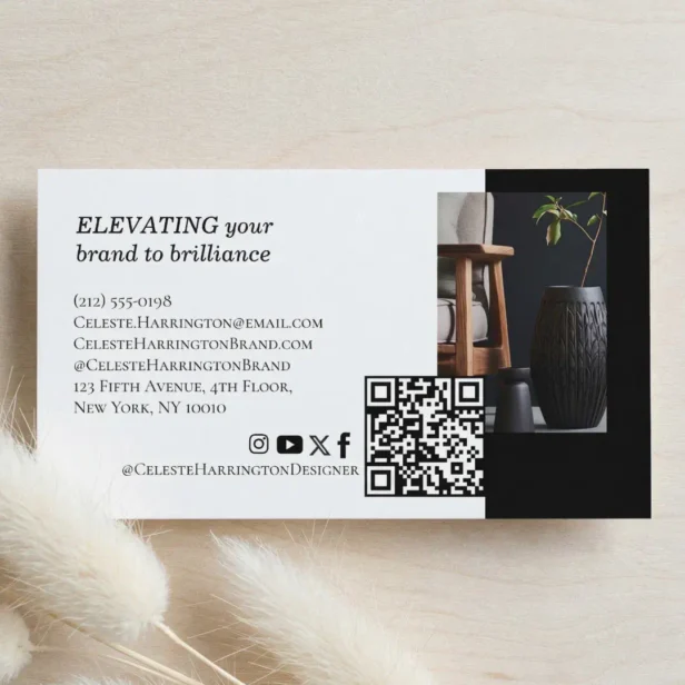 Luxury Black Elegant Photo Layout Real Estate Business Card