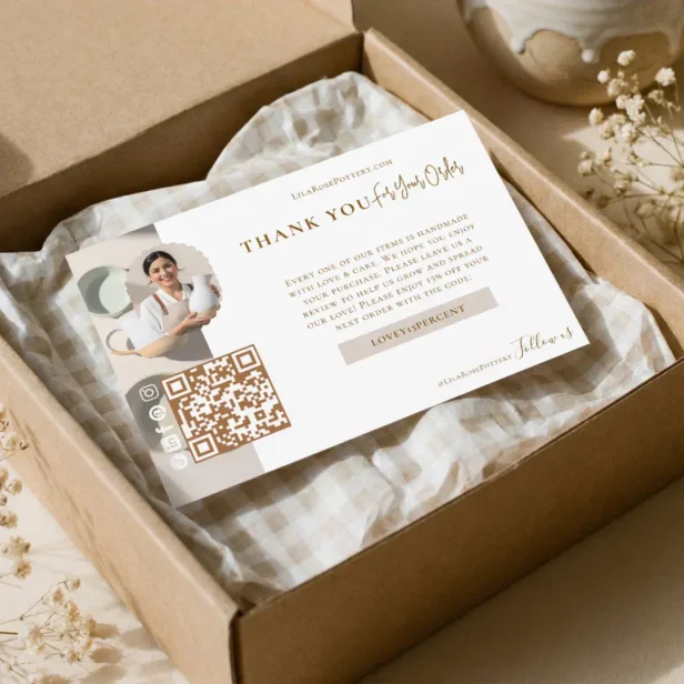 Pottery Photo Business Thanks You For Your Order Thank You Card