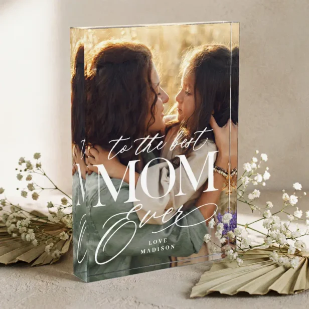 Elegant Best Mom Ever Collage Mothers Day keepsake Photo Block