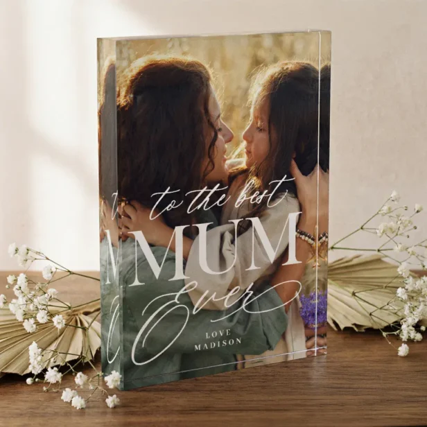 Elegant Best Mum Ever Collage Mothers Day keepsake Photo Block