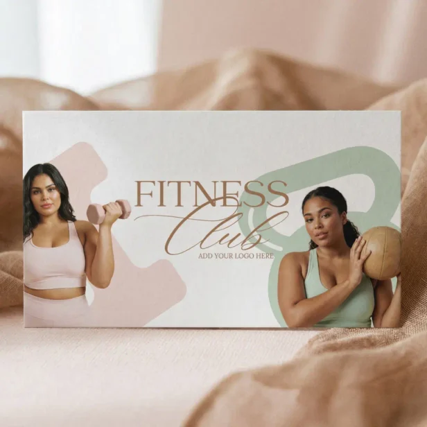 Modern Fitness Personal Trainer Brand Photo QR Business Card
