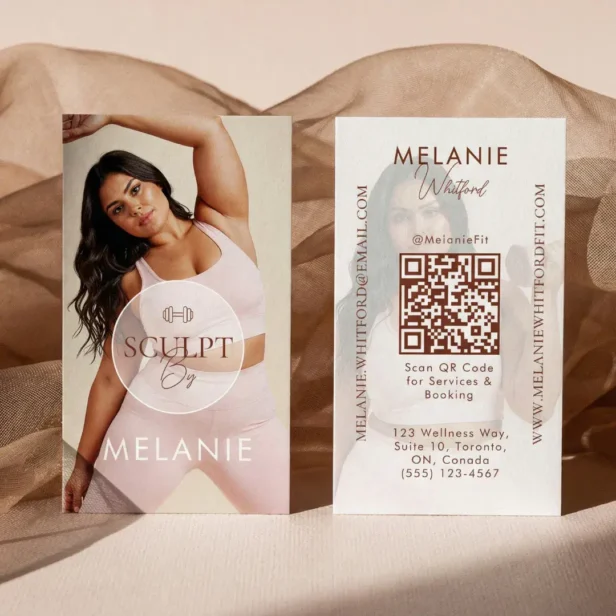 Modern Personal Trainer Fitness Influencer Photo Business Card