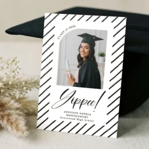 Modern Yippee! Graduation Grad Photo Announcement Letterpress Photo Card